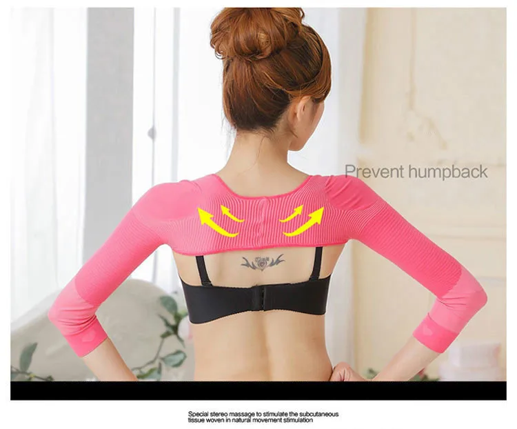 

Correction Posture Prevent Hunchback Women Bodybuilding Underwear Long Sleeve Arm Cover Shaping Butterfly Sleeve Shoulder Guard