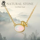 ORSA JEWELS ручная работа, Стерлинговое Серебро 925 пробы, 100% натуральный драгоценный камень, натуральное опаловое ожерелье с маленькими птицами, Женские Ювелирные изделия GMN03