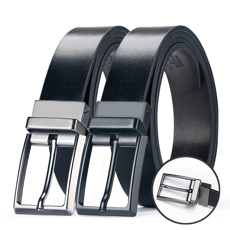Ремень из натуральной кожи для мужчин дизайнерский пояс воловьей с вращающейся