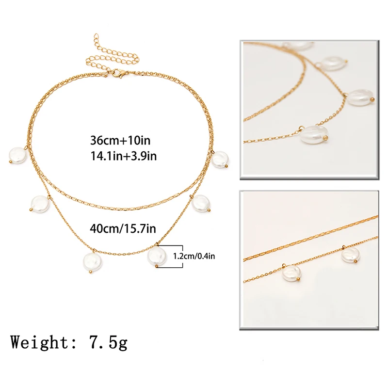 

Creative Irregular Imitate Pearl Tassel Pendant Simple 1PC All-match Necklace Women Fashion Layered Short Choker Collar