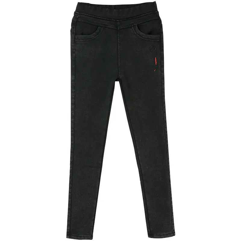 

Embroidered Plush denim Leggings for women's 2021 winter wear new slim warm style with casual skinny pants
