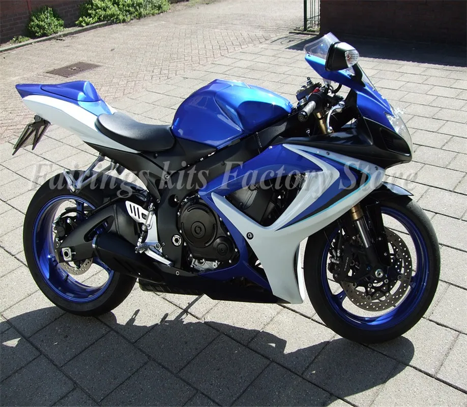 

Высококачественный новый комплект обтекателей для мотоцикла из АБС-пластика подходит для Suzuki GSX-R600 K6 2006 2007 кузов под заказ холодный синий бе...