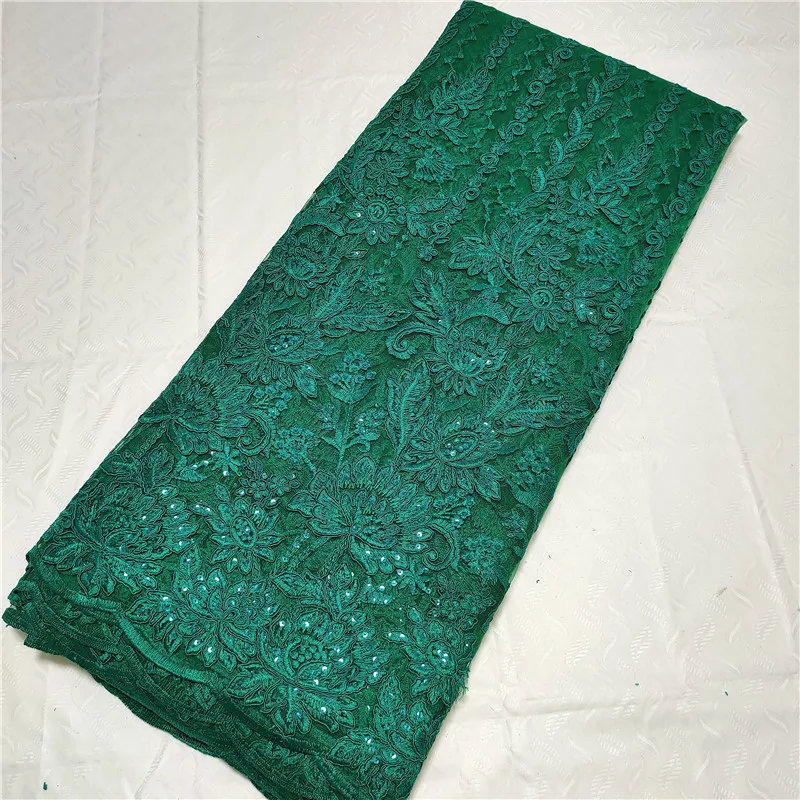 

XIUYSAI Red 5Yards African Lace Fabric High Quality Lace Nigerian Lace Fabric Embroidery Tulle French Lace For Women Dress SL274