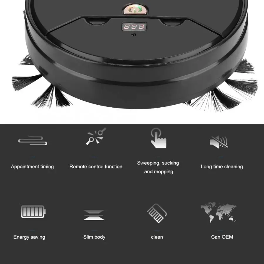 

Smart Sweeper Multi-Functional Smart Ultra-thin Sweeping Robot Vacuum Cleaner Dust Cleaner with water container wet mopping