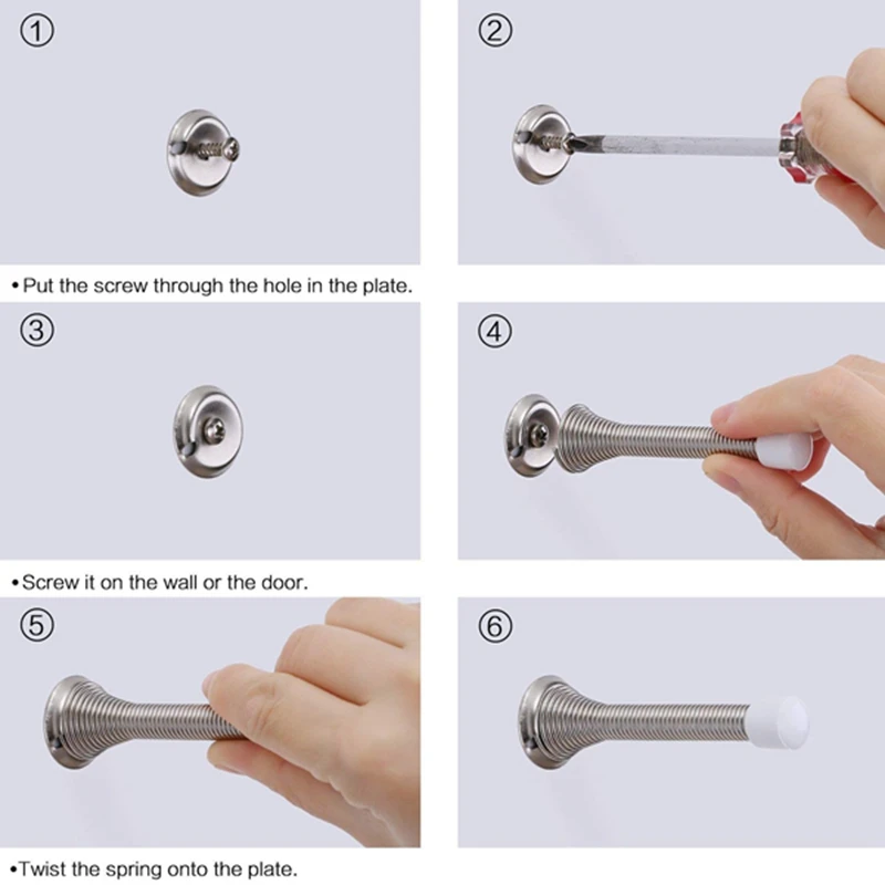 5 шт. Пружинные дверные упоры гибкое настенное основание пружинный ограничитель