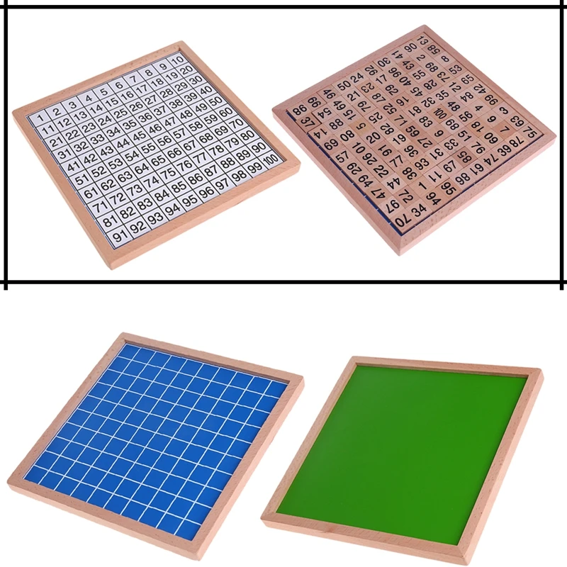 Деревянная доска Монтессори сто Обучающие математические пособия от 1 до 100