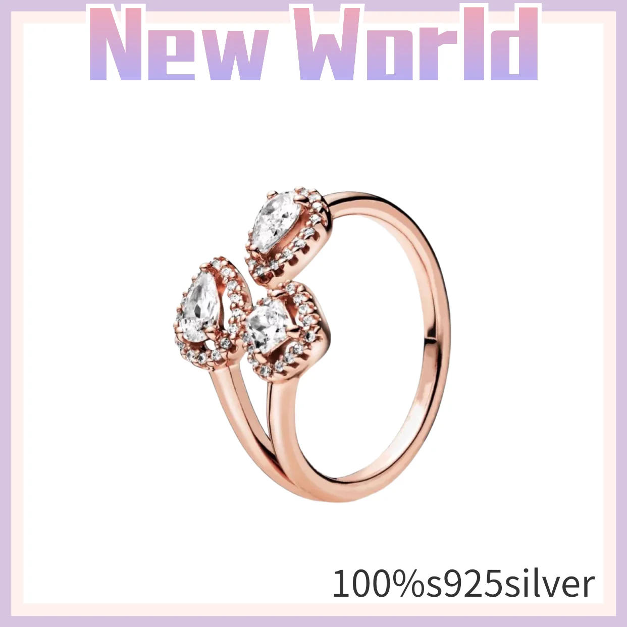 

Fit Original luxury s925 Silver pandora ring For Women Love heart crystal high quality couple rings DIY fashion wedding Jewelry