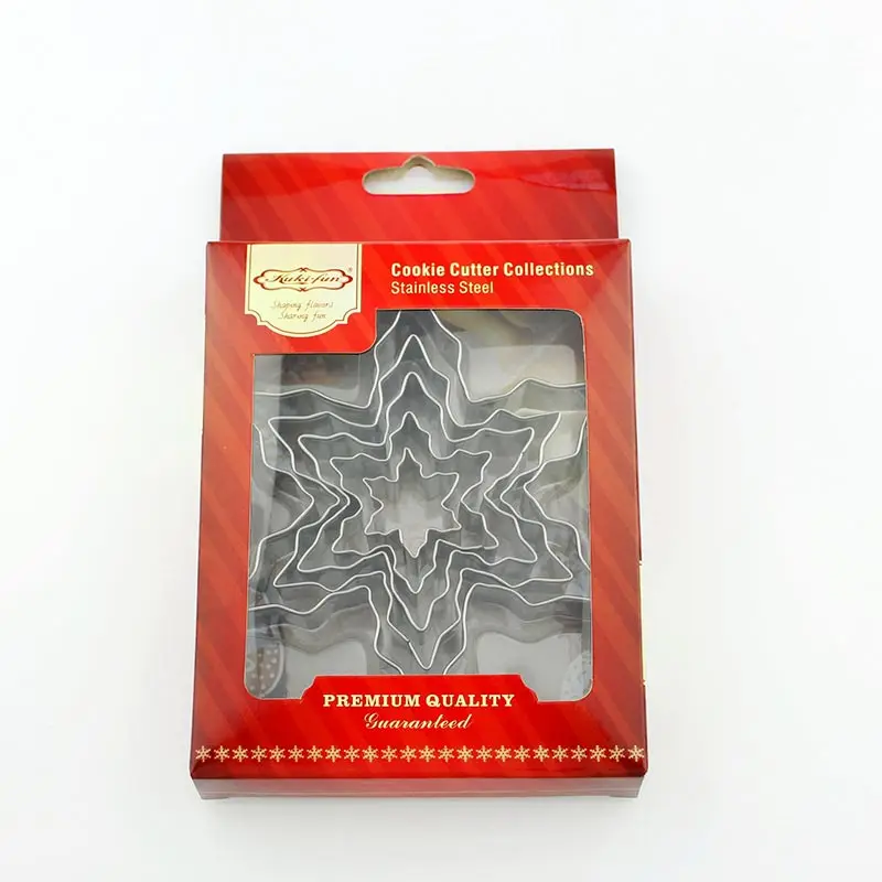 Набор из 5 штук в форме снежинки для печенья резак нержавеющей стали форма