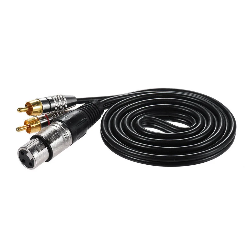 

RCA Audio Cable 2rca To XLR Canon Male / Female Double Lotus To Canon Audio Cable 0.3m