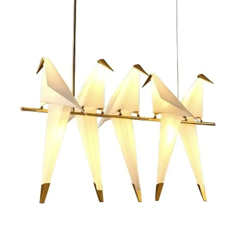 Modern Bird LED Pendant Lights Living Room Floor Lamp Stand Origami Crane Hanging Fixture | Освещение