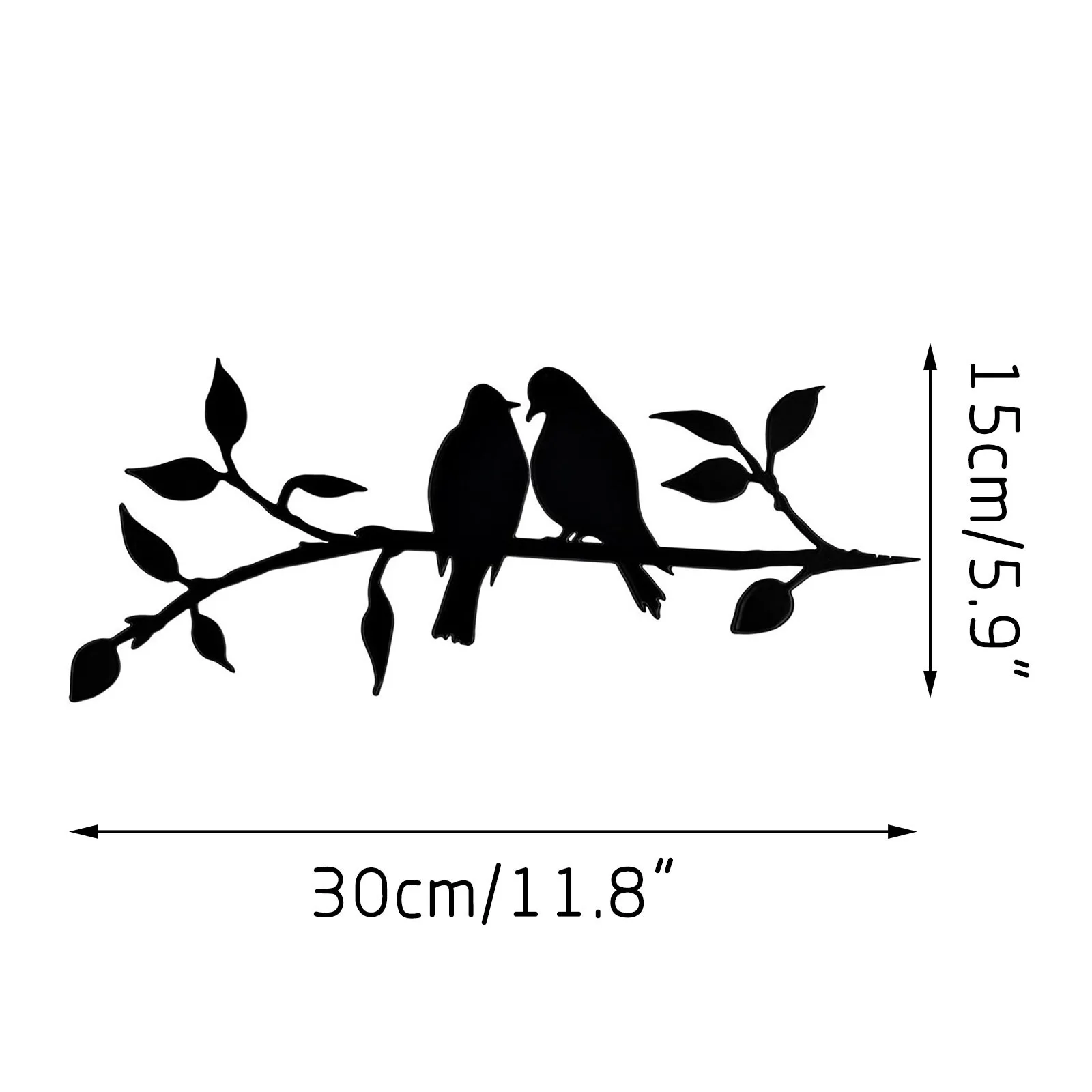 

IN STOCK 2PCs Lovely Couple Bipedal bird Barn Swallows (Love birds) Metal Tree Art Metal Bird Garden Steel Silver