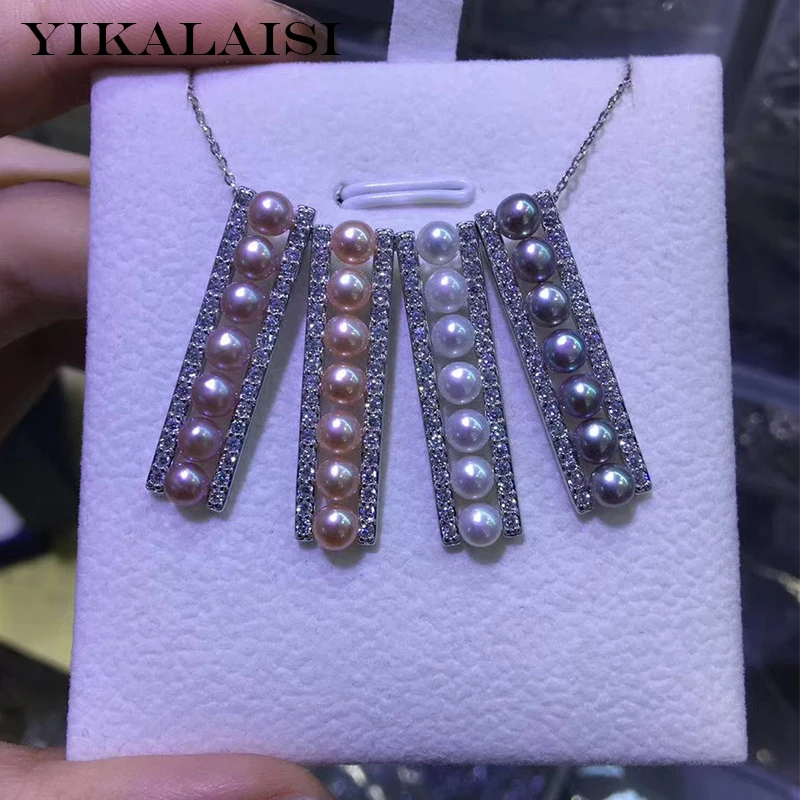 

YIKALAISI, 925 пробы, Серебряное ювелирное изделие, жемчужное ожерелье, 2019, ювелирное изделие из натурального жемчуга, 4-5 мм, жемчужное ожерелье для женщин, оптовая продажа
