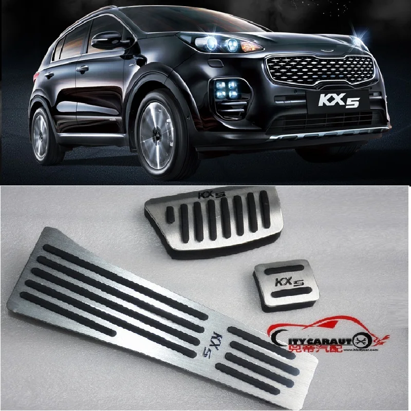 

CITYCARAUTO ORIGINAL PEDAL PLATE FIT For kia KX5 Sportage AT Auto Brake Gas Footrest Stick Pedal KIT rest pedal Car trim Style