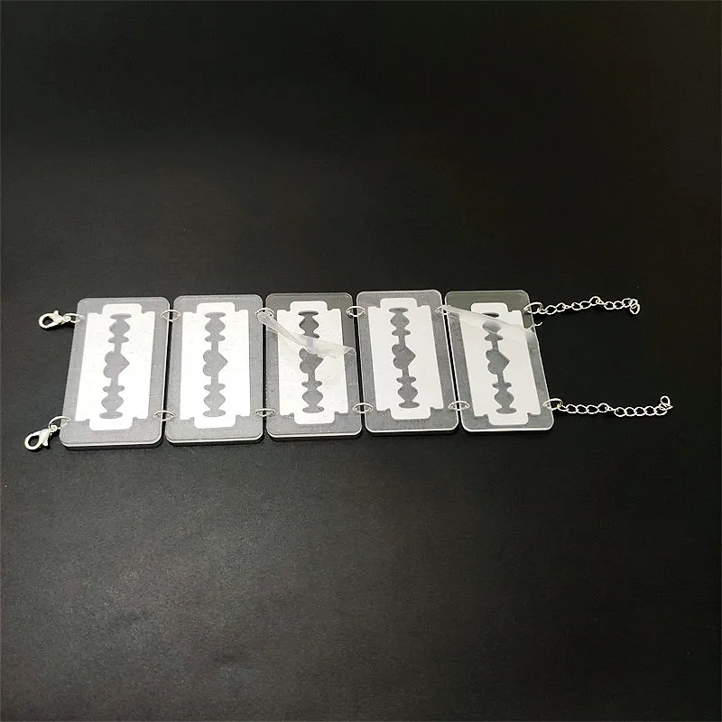 Браслеты KUGUYS с лезвиями для женщин и мужчин зеркальные Серебристые широкие