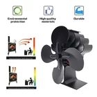 Черный камин, 4 лезвия, рабочая деревянная горелка Ecofan, тихая домашняя фотография, эффективное распределение тепла