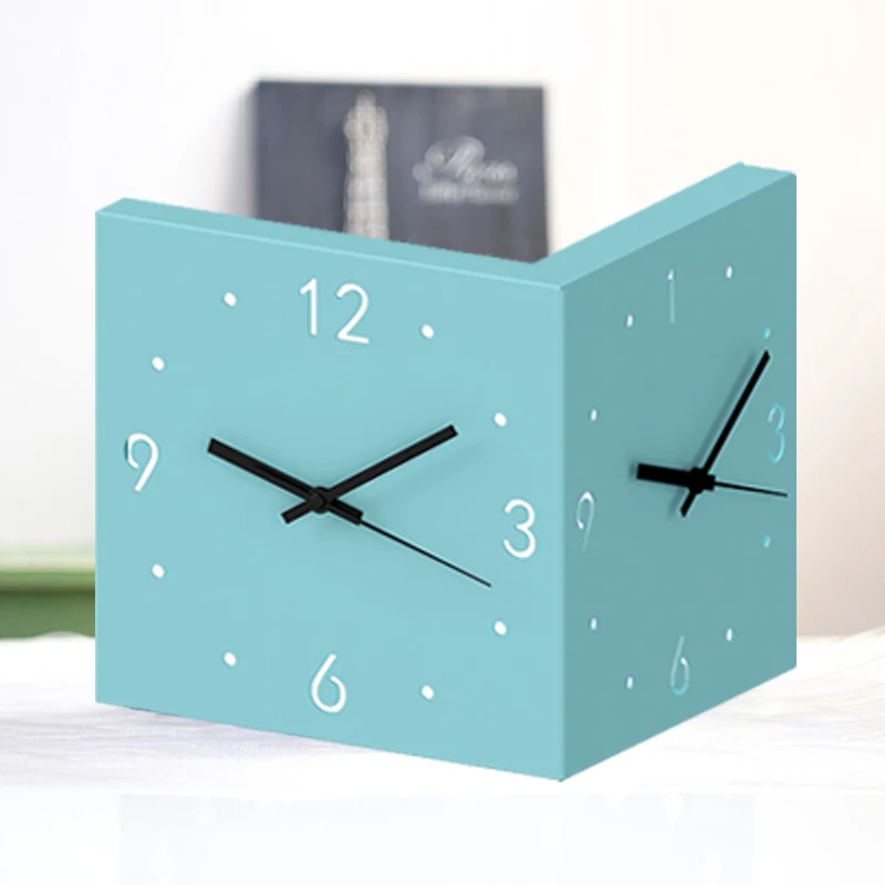 

Double-Sided Wall Clock Metal Corner Clocks Wall Home Decor Nordic Square Modern Living Room Silent Large Watch Horloge Gift