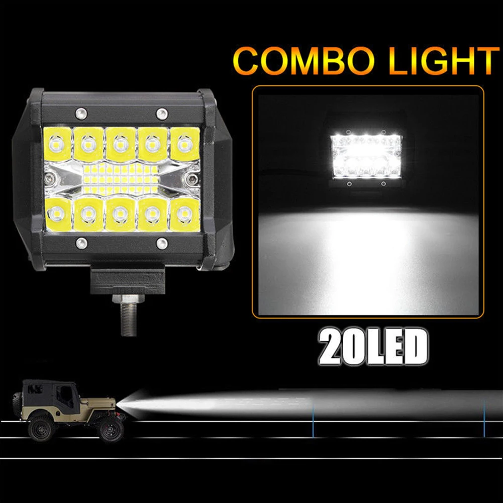 

60W LED Work Light Flood Spot Combo Off-road Driving Fog Lamp Truck Boat