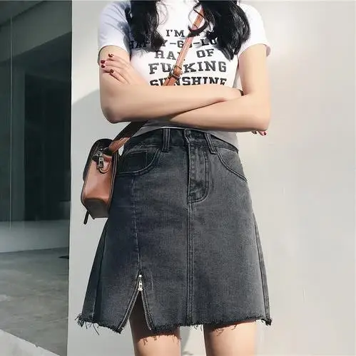 Летняя женская джинсовая юбка Русалочий хвост mujer moda 2019 Harajuku деним Jupe Mujer колледж