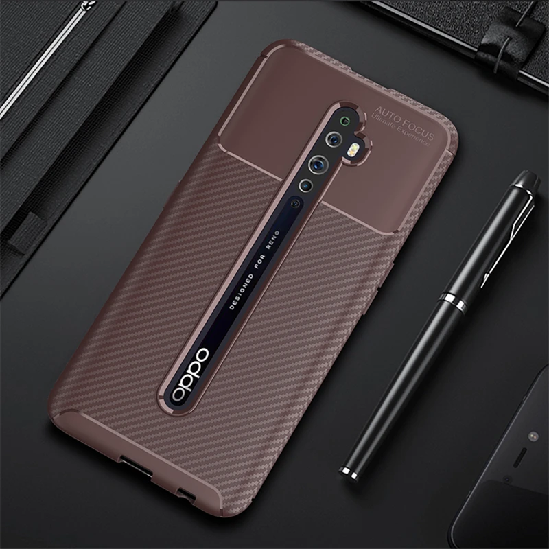 

For OPPO Reno2 F Case Bumper Soft TPU Silicone Anti-knock Carbon Fiber Phone Case For OPPO Reno2 F Cover For OPPO Reno 2 F Case
