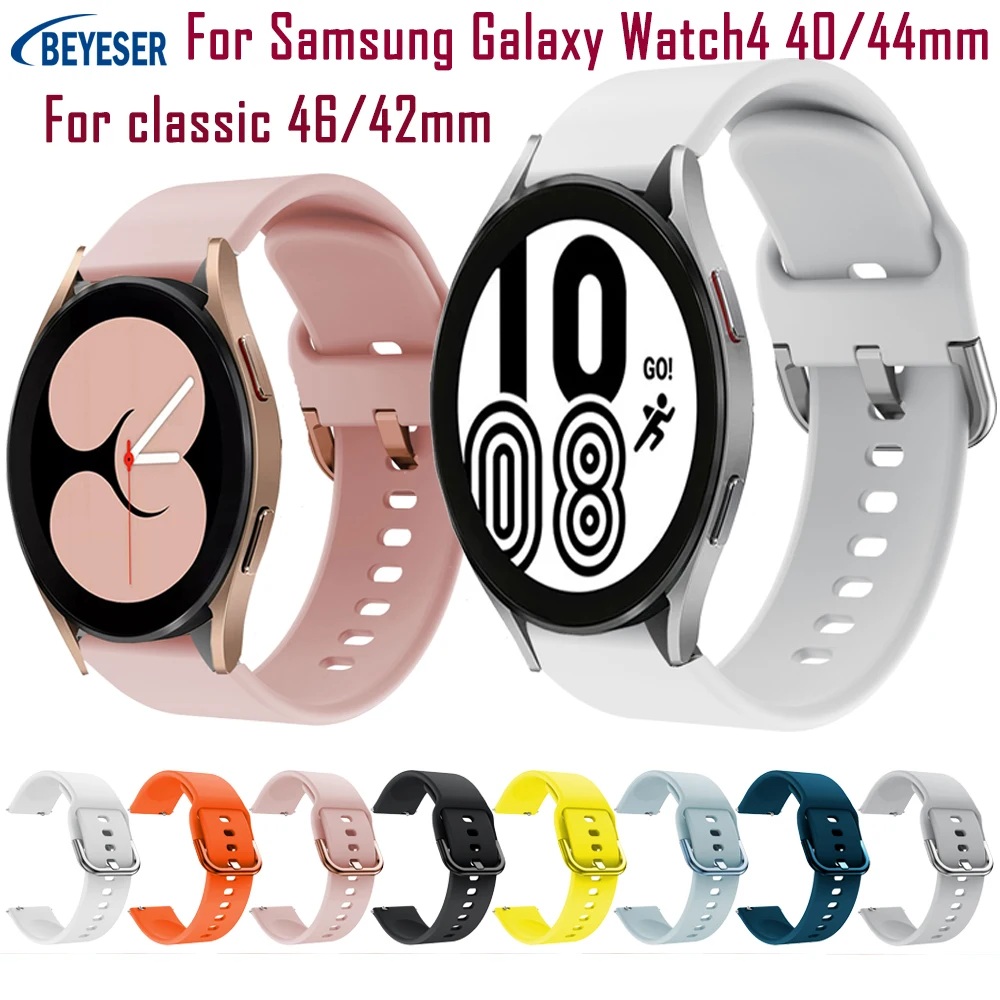 

Ремешок силиконовый для Samsung Galaxy Watch 4 40 44 мм, универсальный Воздухопроницаемый сменный Браслет для классических часов 42 46 мм, 20 мм