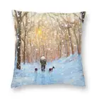 Картина маслом, наволочка грейз, наволочка Прогулка в зимней Стране Чудес, декоративная подушка, чехол для телефона, 40*40 см, украшение для дома