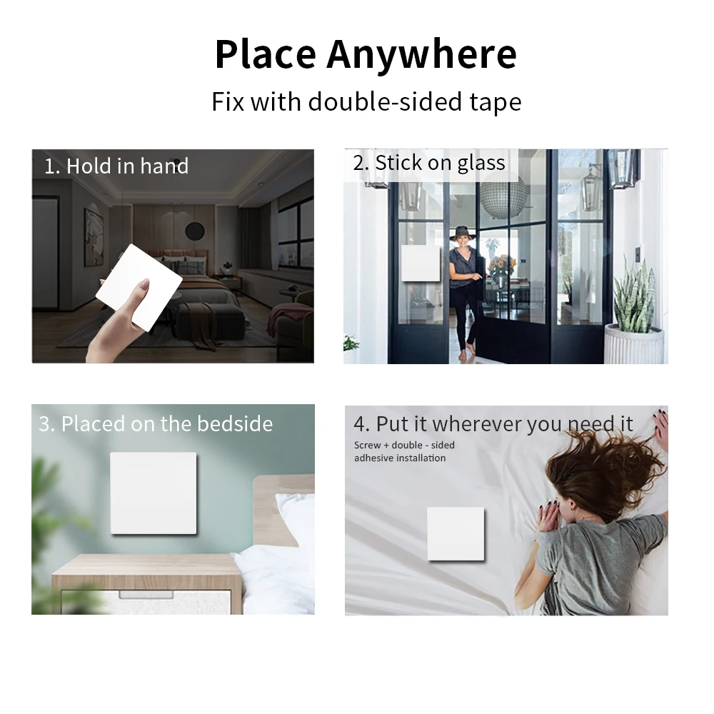 Беспроводной Выключатель RF433 настенная панель с нажимной кнопкой не требует