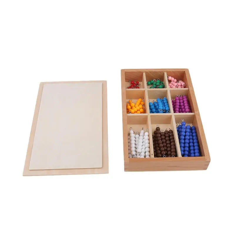 

Montessori Materials Educational Wooden Colorful Checker Board Beads Math Toys 40JC