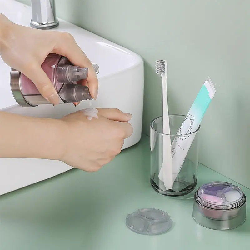 

6 in 1 Portable Travel Dispenser Shampoo Lotion Shower Gel Case Press Sub-bottle Split Bottles Tour Emulsion Organizer Set