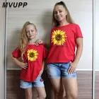 MVUPP, Летняя короткая семейная одежда для матери amd, белая, красная, для мамы, для маленьких девочек, с желтым цветочным принтом, милый ребенок, новинка 2020