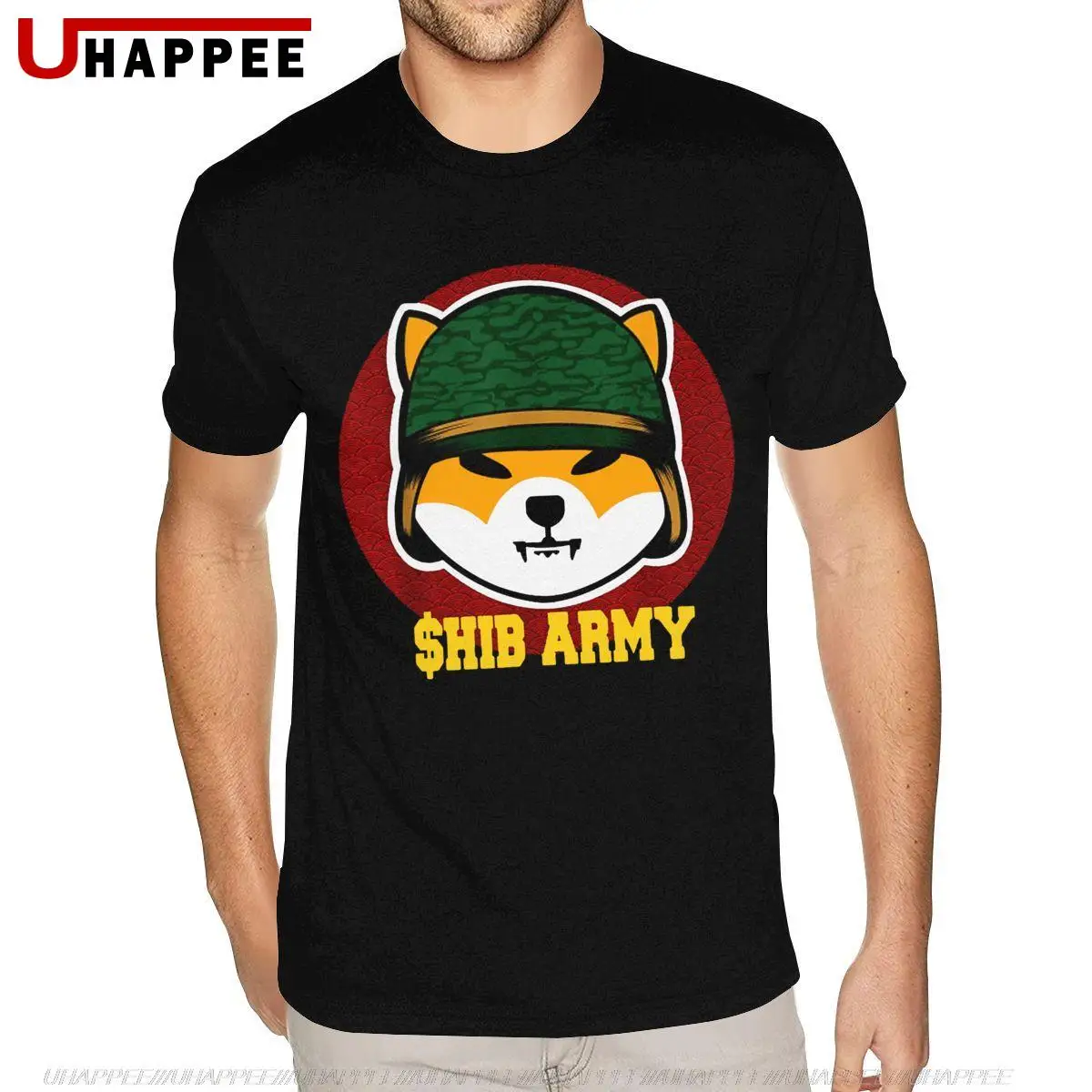 Дешевые футболки Shib в стиле армии Шиба-ину с монетами мужские хлопковые 3XL