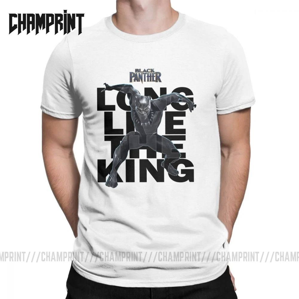 Мужские черные пантера Да здравствует король футболки одежда из хлопка забавная