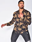 В стиле хип-хоп на основе красителя кнопки с длинными рукавами рубашки для мальчиков; Мужская модная повседневная Уличная Классическая рубашка хипстерские Мужские рубашки Топы S-3XL