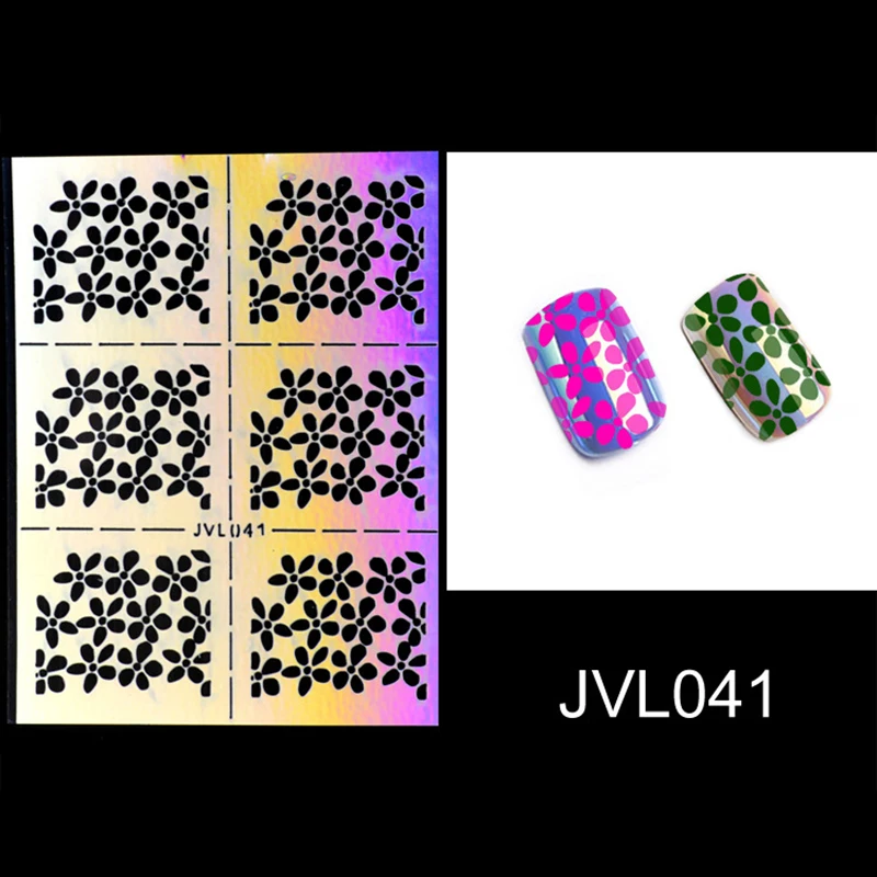 Ажурные наклейки для ногтей черные простые цветок звезда дизайн клей маникюра