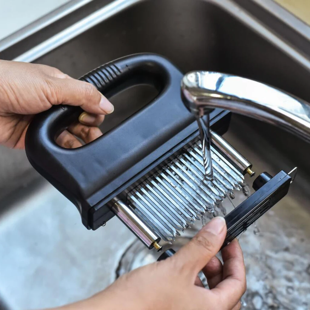 

Practical & Portable Meat Tenderizer with Stainless Steel 48 Blade, Meat Mallet,