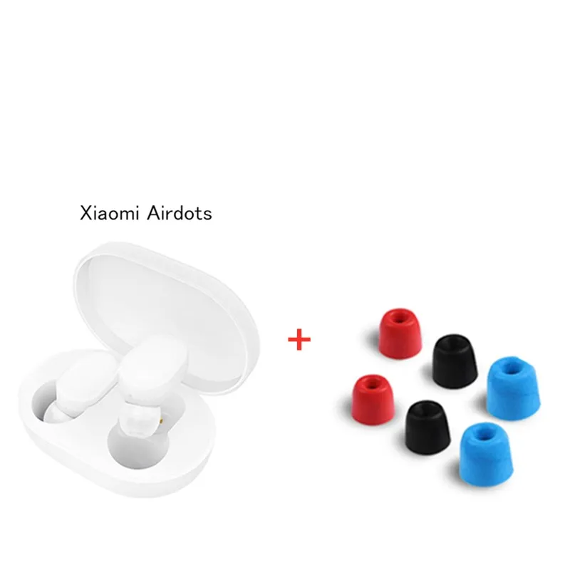 add earplugs Оригинальные наушники Xiaomi TWS AirDots Bluetooth 5,0, молодежная версия, стерео Беспроводная гарнитура с микрофоном, наушники-вкладыши, зарядная коробка - Цвет: add earplugs