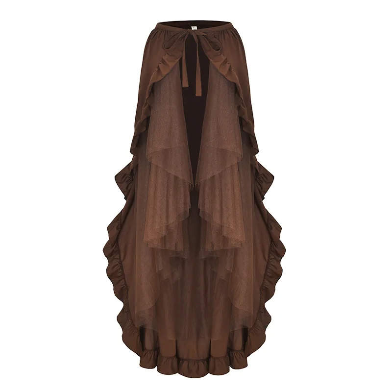 Викторианская стимпанк Готическая панк с оборками Длинная юбка ретро на