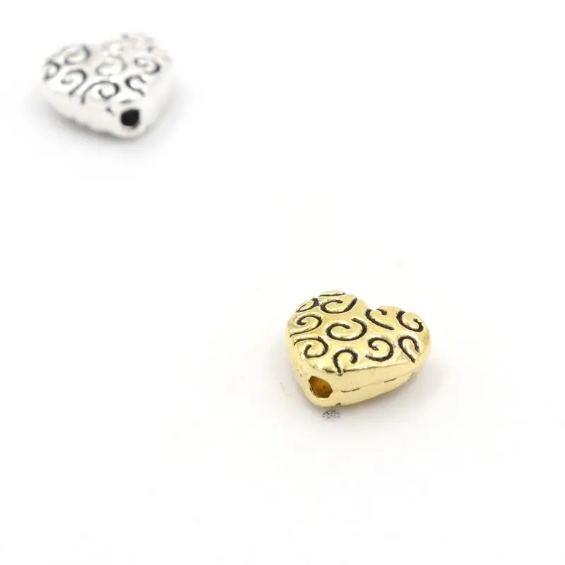 Металлические бусины-разделители в форме сердца 30 шт./лот фурнитура для