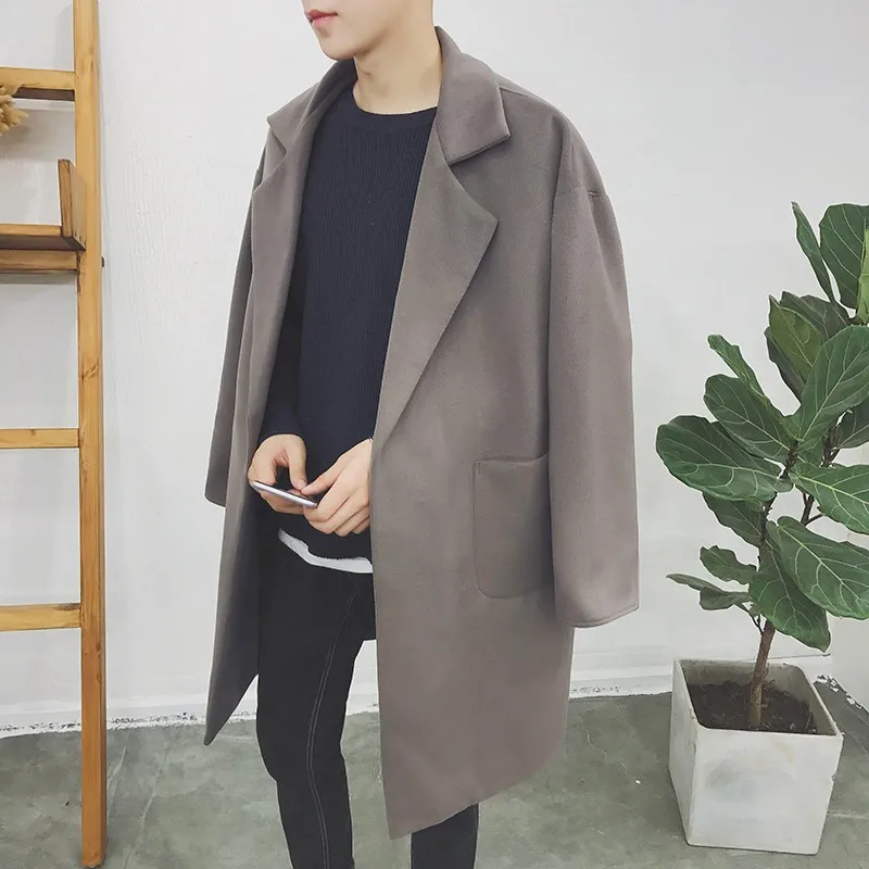 

Winter Warm Oversized Trench Coat For Men Thick Loose Fit Casaco Masculino Long Jacket Comfort Casual Wool Outwear Overcoat