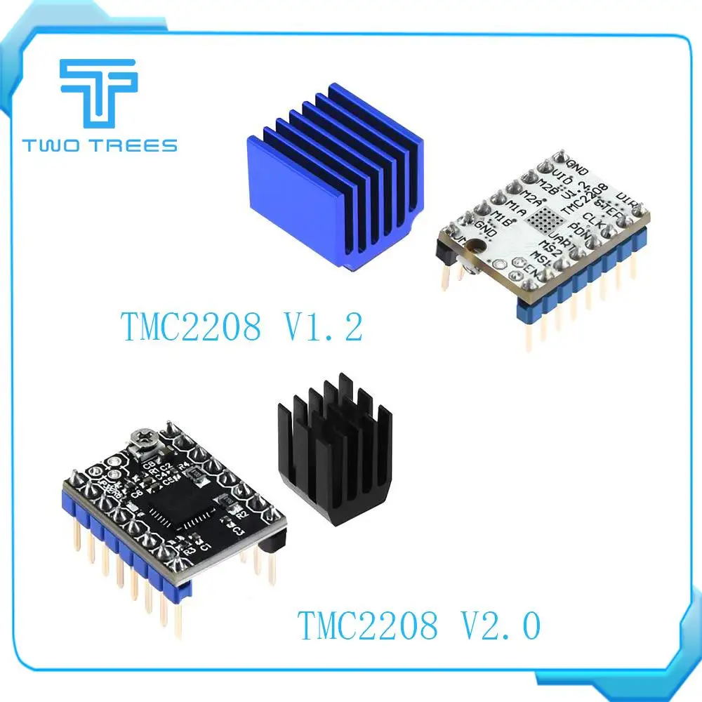 4 шт./лот Stepstick TMC2208 драйвер шаговый двигатель супер тихий с новыми радиаторами