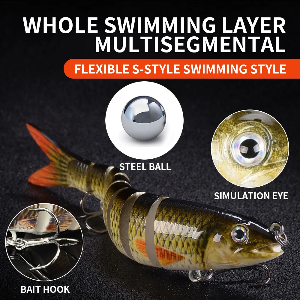 Тонущие рыболовные наживки приманки шарнирная Swimbait 8 сегмент жесткая