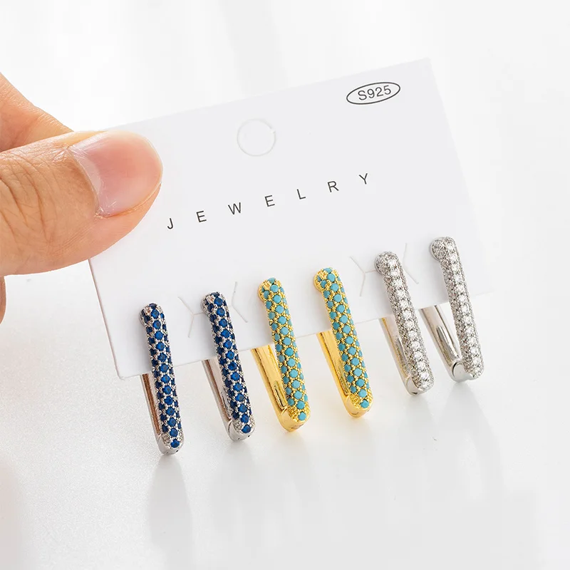 

3 Pairs Fashion Oval Shaped Earrings For Women Men Geometric Classic Blue White French Gold Jewelry Party Gifts