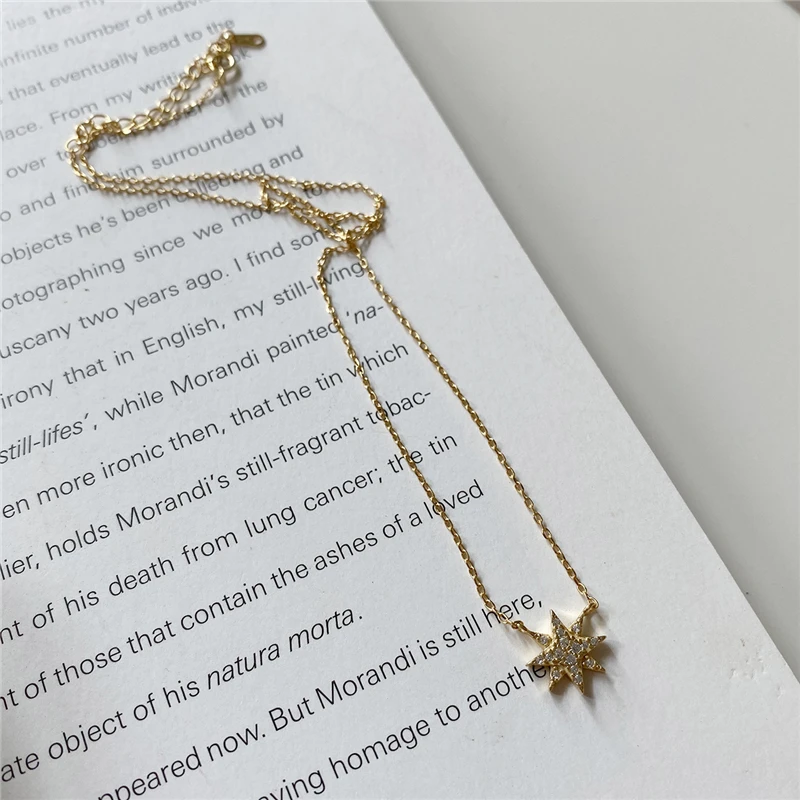 

New Arrival 925 Sterling Silver Double Layers Necklace With Star Pendent Collarbone Necklace Chain For Women & Girl Jewelry