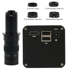 Измерительный видеомикроскоп SONY FHD IMX290, 1080P, камера с автофокусом, Поддержка U-диска, 180X объектив с креплением C, 0,5x 2.0x объектив