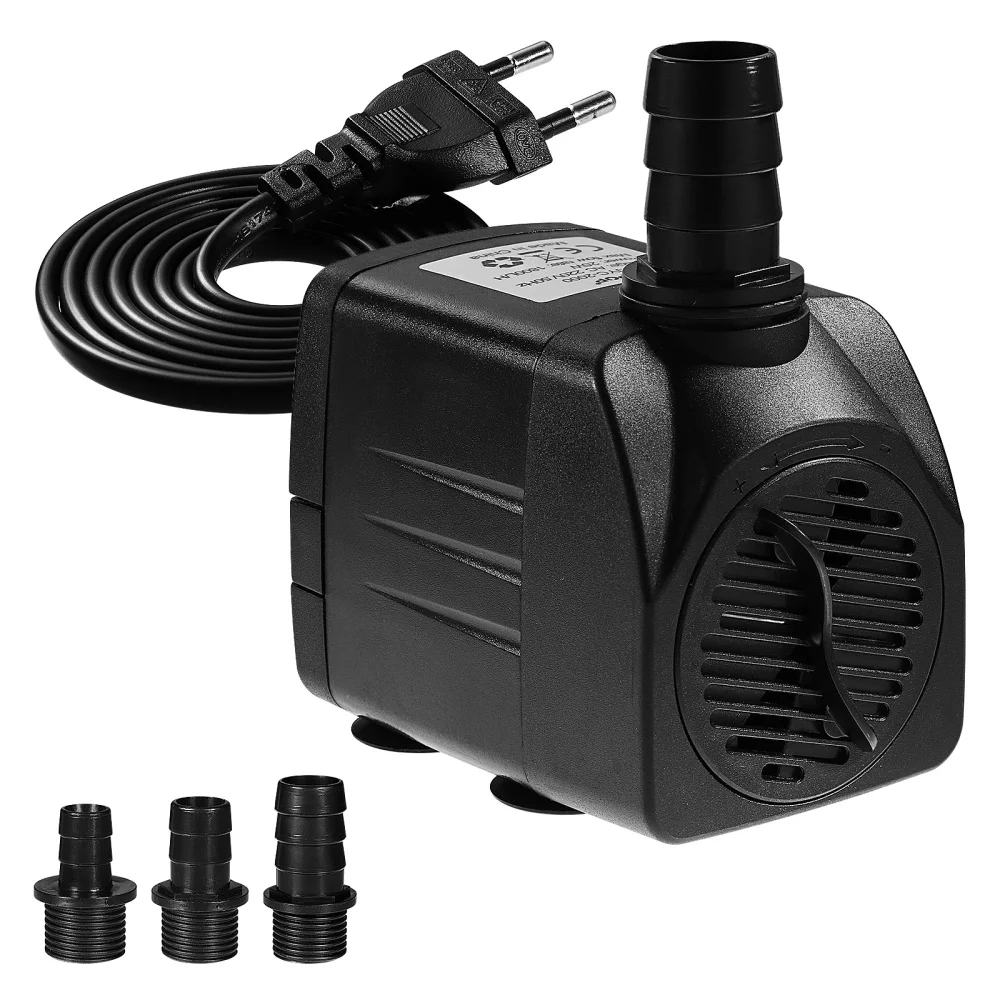 

POPETPOP Submersible Water Pump 25W 1800L/H Water Pump 2m Max Lift Silent Fountain Pump with 2m Power Cord 3 Nozzles for Fish