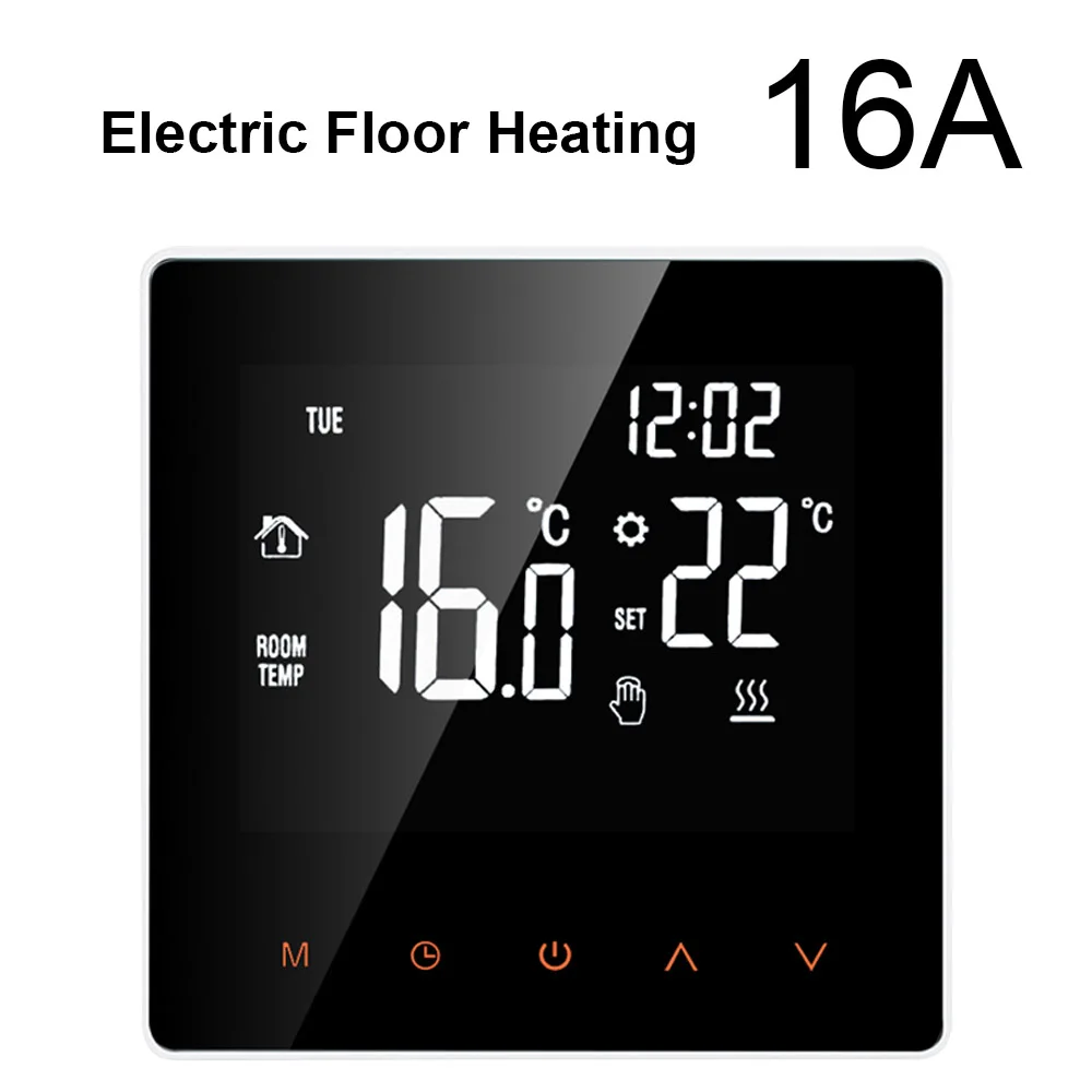 

NO WiFi Smart Thermostat 16A LCD Touch Screen Digital Temperature Controller Electric Floor Heating Temperature Remote Control