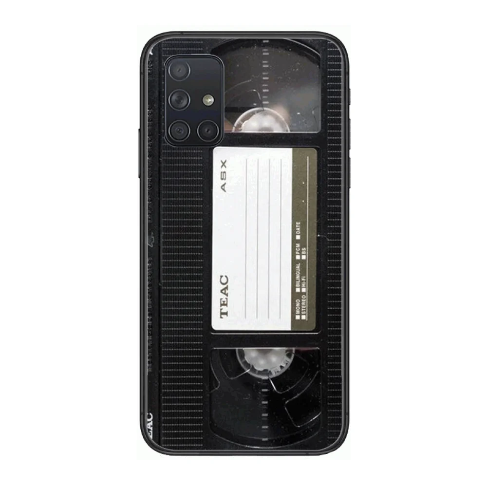 

Retro MagneTic Tape Mobile Phone Case Hull For Samsung Galaxy A 50 51 20 71 70 40 30 10 E 4G 5G S Black Shell Art Cell Cover
