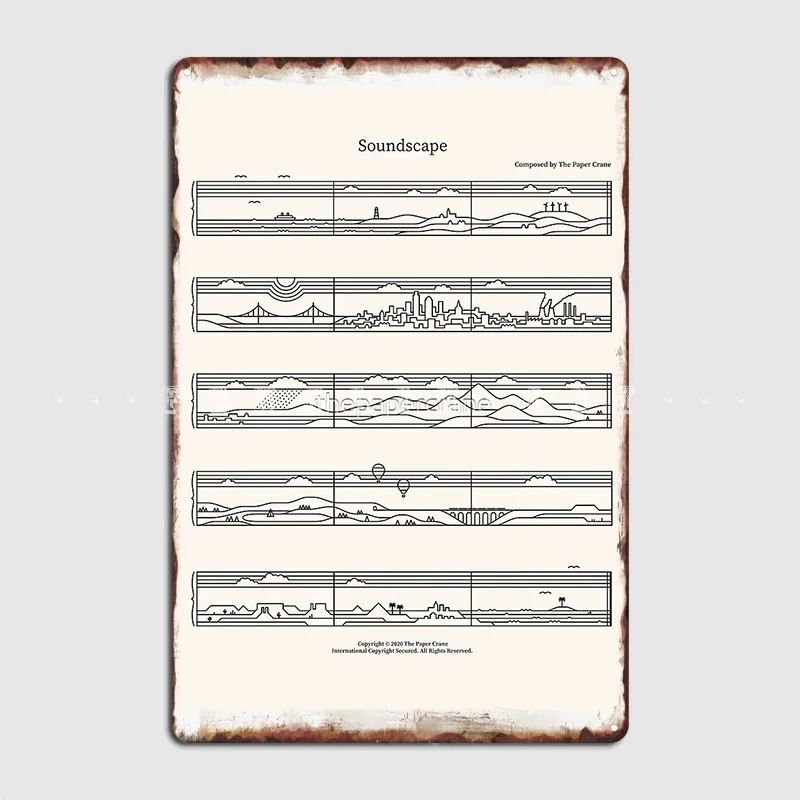 

Soundscape металлический плакат с табличкой Настенная роспись паб гараж классический фотографический плакат