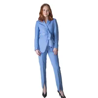 2 Pieces Custom Made Women Suits With Belt Fashion Coat+Pant Formal Casual Party Suits For Women Hot Sale