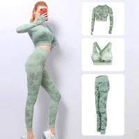23pcs seamless yoga set gym fitness clothing womens tracksuit sport outfit long sleeve lounge wear set breathable sports bra