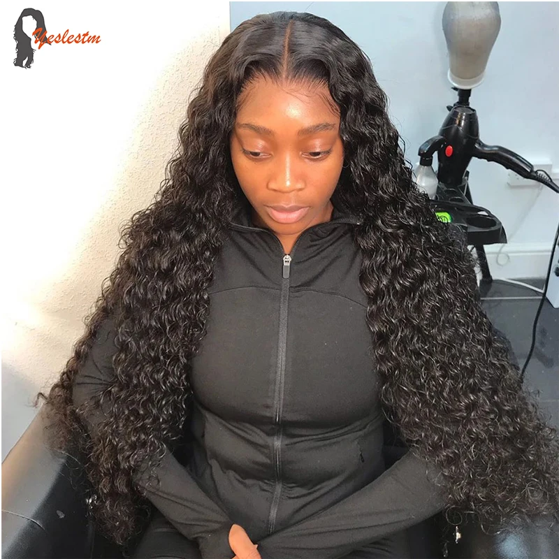 

Yeslestm Water Wave Wig Human Hair Lace Frontal Wigs 180% Lace Front Wig Pre Plucked Bleached Knots Wigs Remy 13x4 Frontal Lace